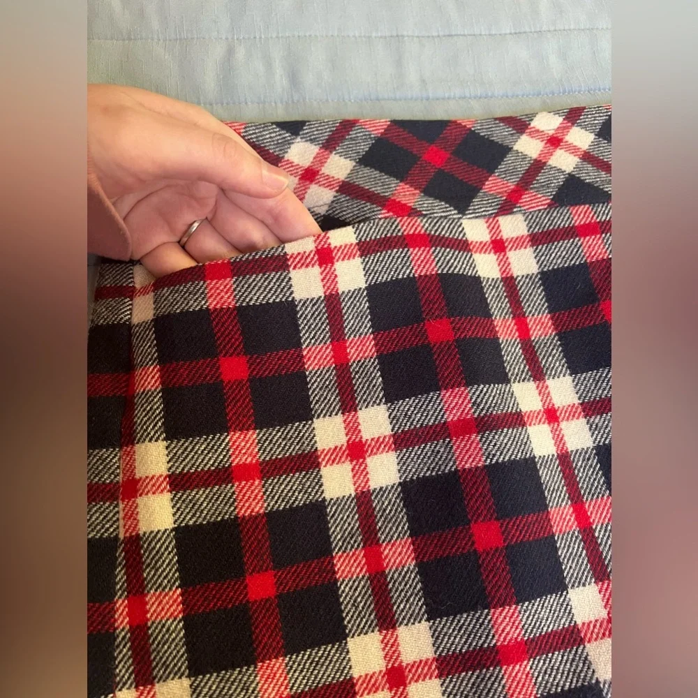 Talbots Plaid Wool Blend Lined Pencil Skirt